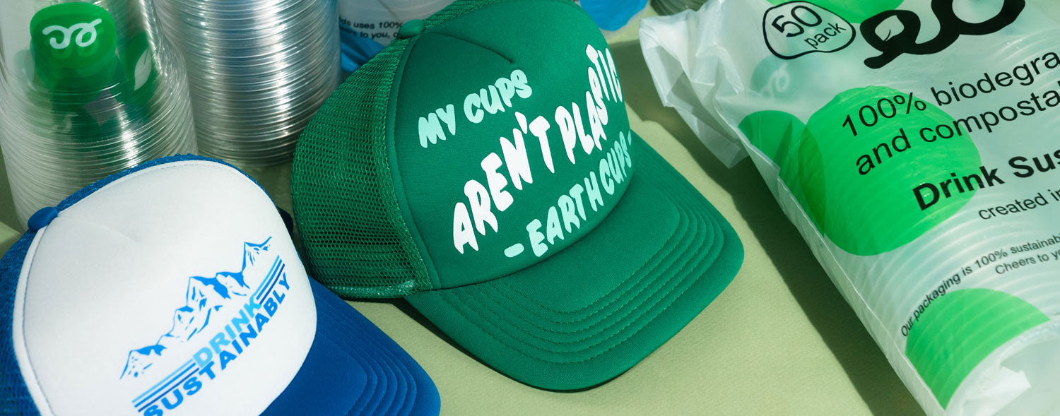 Earth Brands Hats and Earth Cups